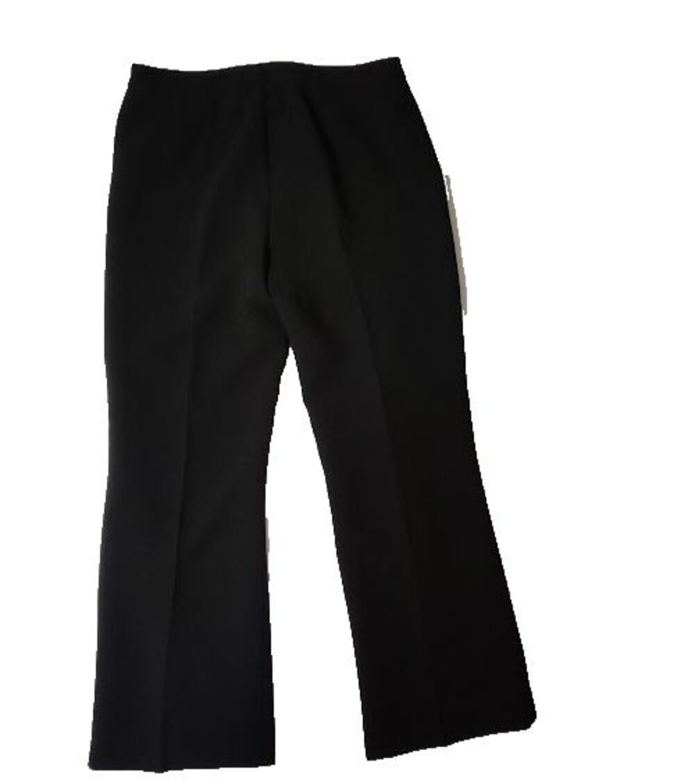 Women's Black Flare Dress Pants 8 Petite No Brand Tag Flat Front 32 X 29 Lined - Picture 2 of 3